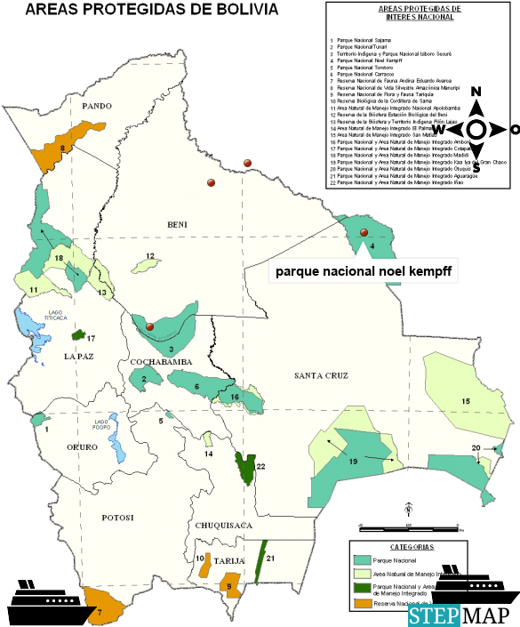 Bolivia Protected Areas Map PNG