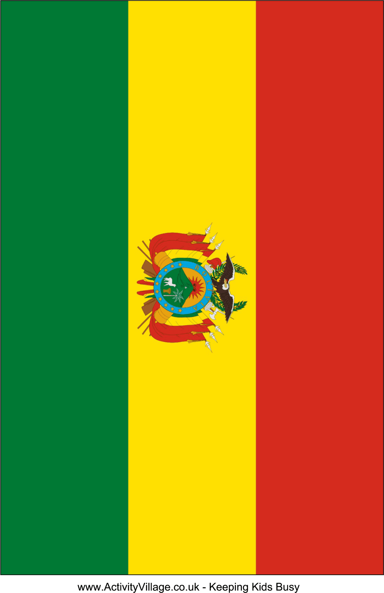 Bolivian Flag Vertical Display PNG