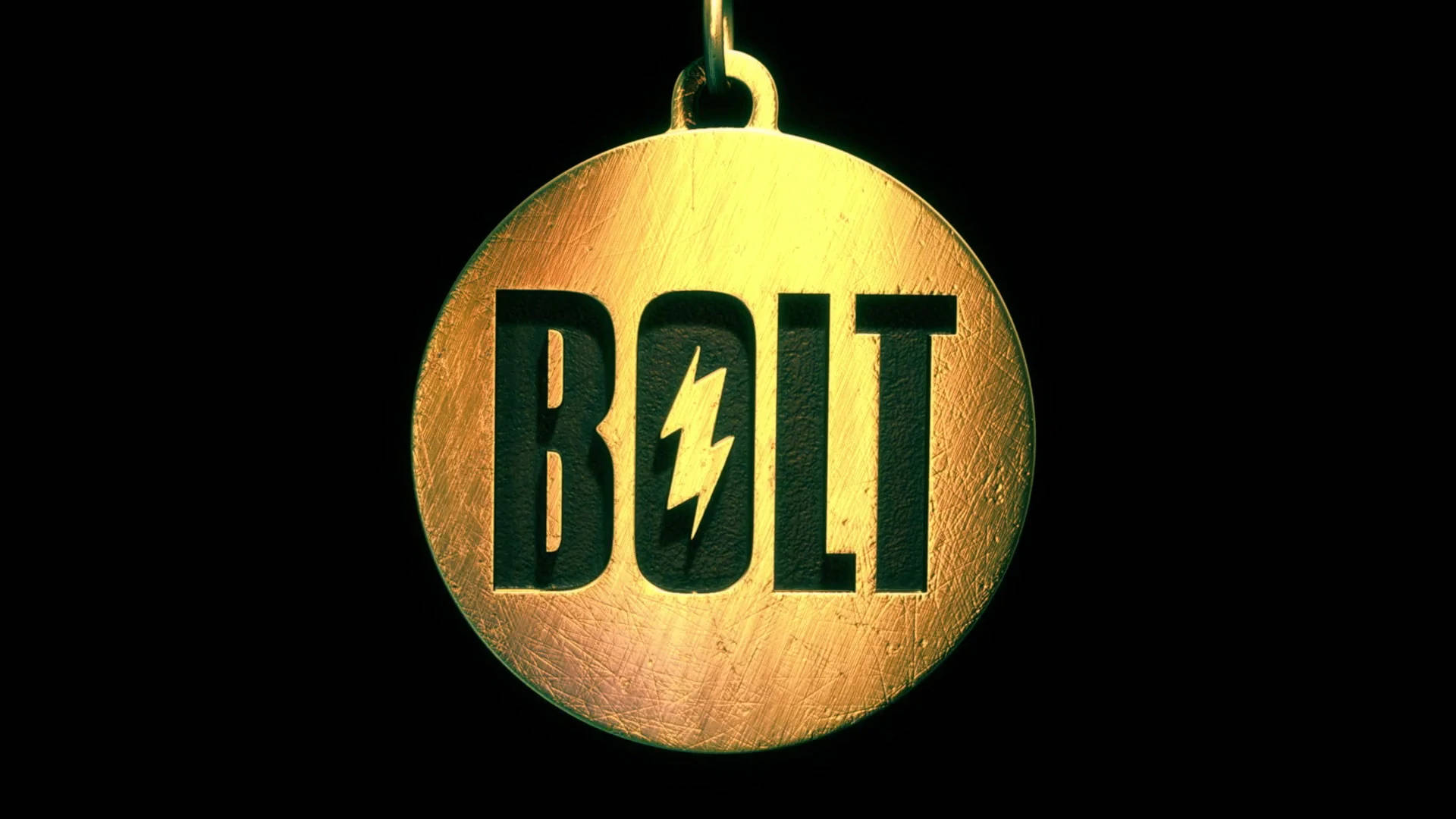 Bolt Gold Medal In Black Background