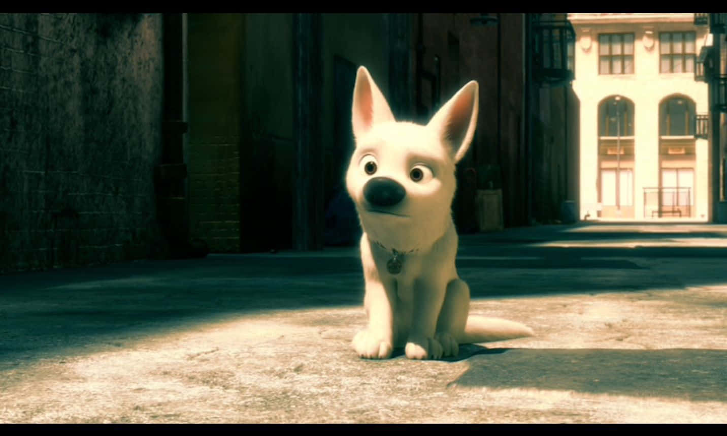 See Disney's Bolt, the superhero pup, leap into the air!