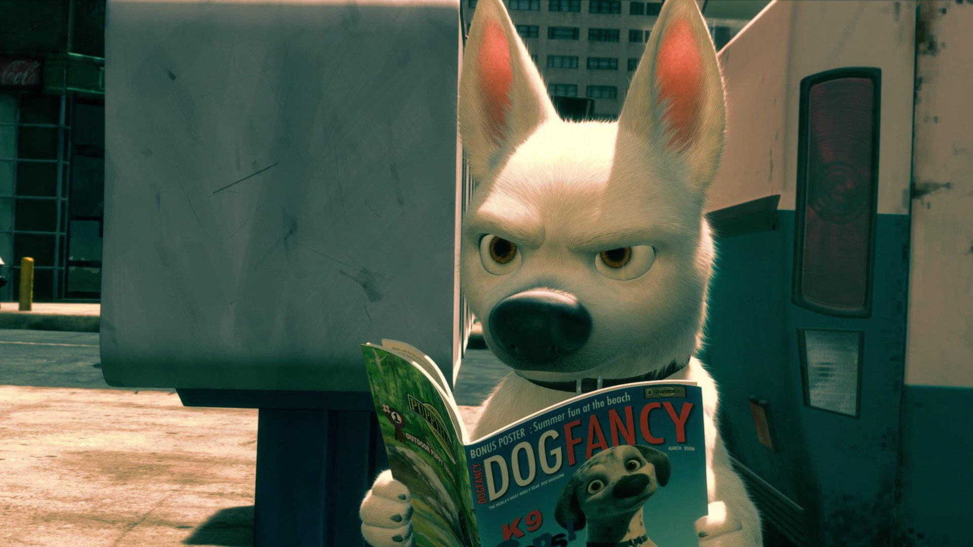 Bolt With Dog Fancy Magazine Background