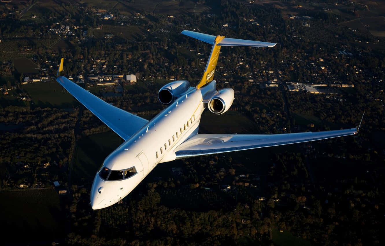 Datoreller Mobilbakgrund: Bombardier Global Express Litet Flygplan Wallpaper