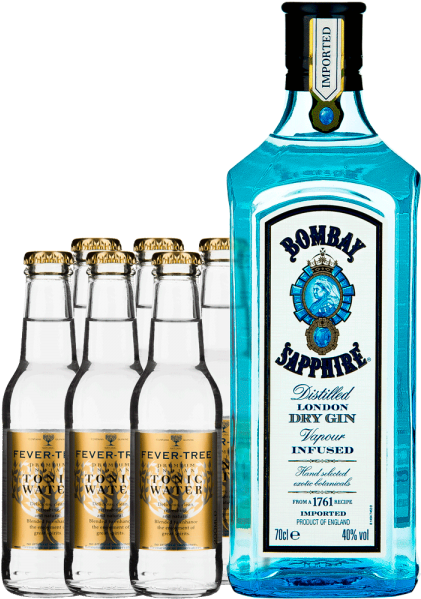 Bombay Sapphire Ginand Tonic Water Bottles PNG