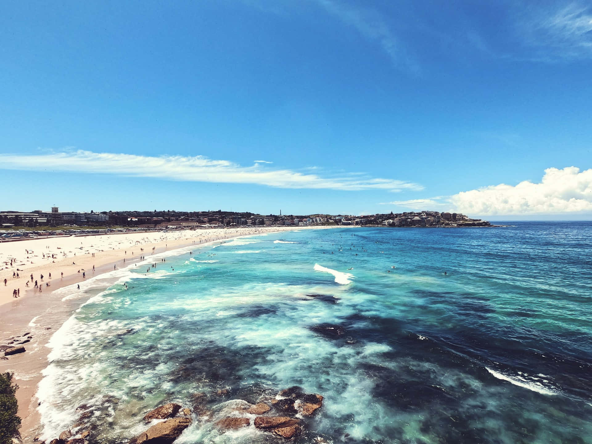 Pantai Bondi Hari Cerah Wallpaper