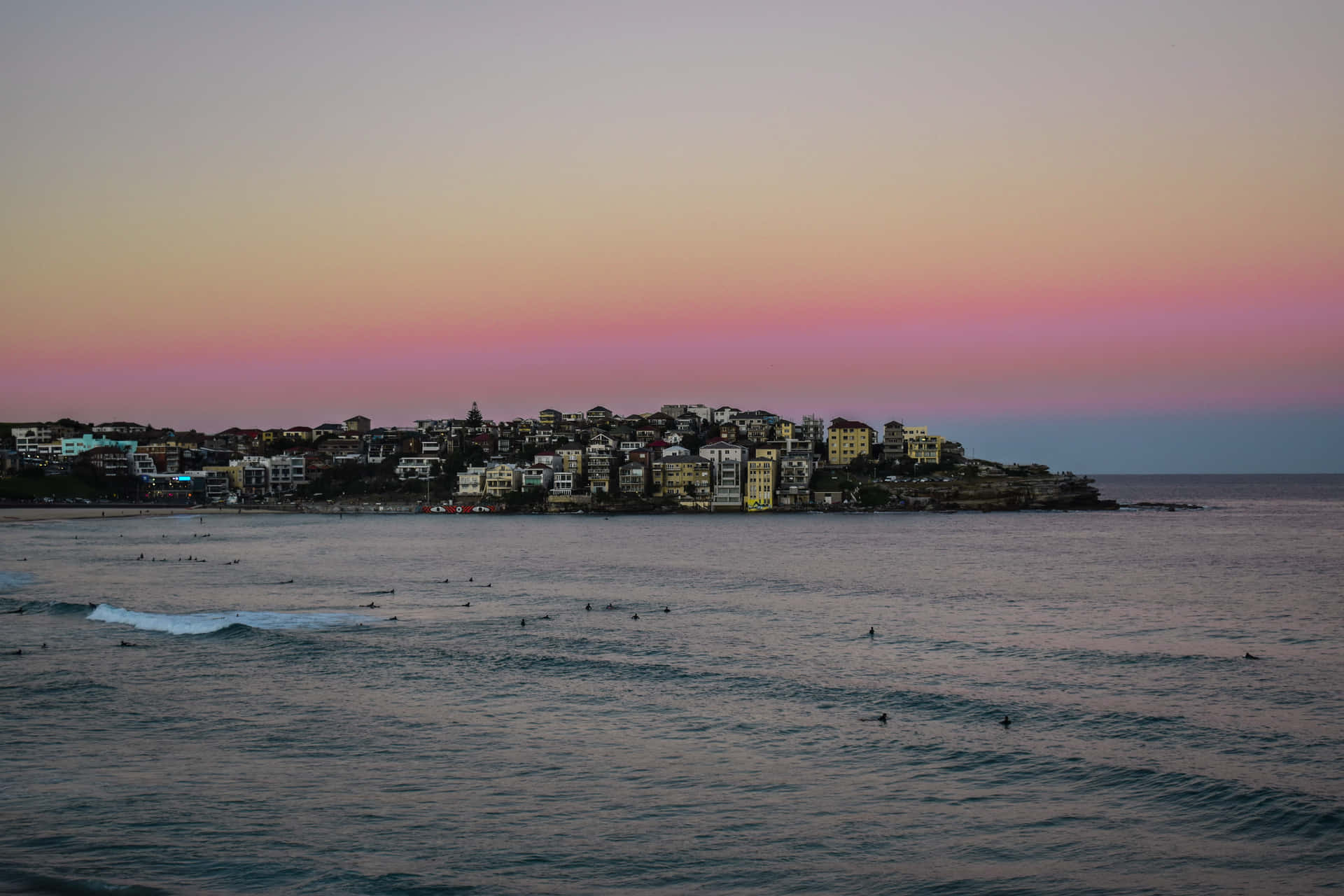 Bondi Beach Sunset Surf Wallpaper