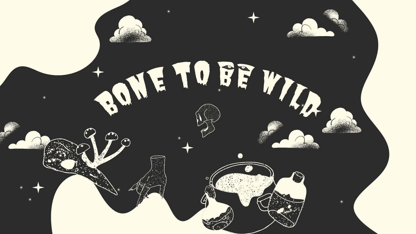 Bone To Be Wild Grunge Halloween Graphic Wallpaper