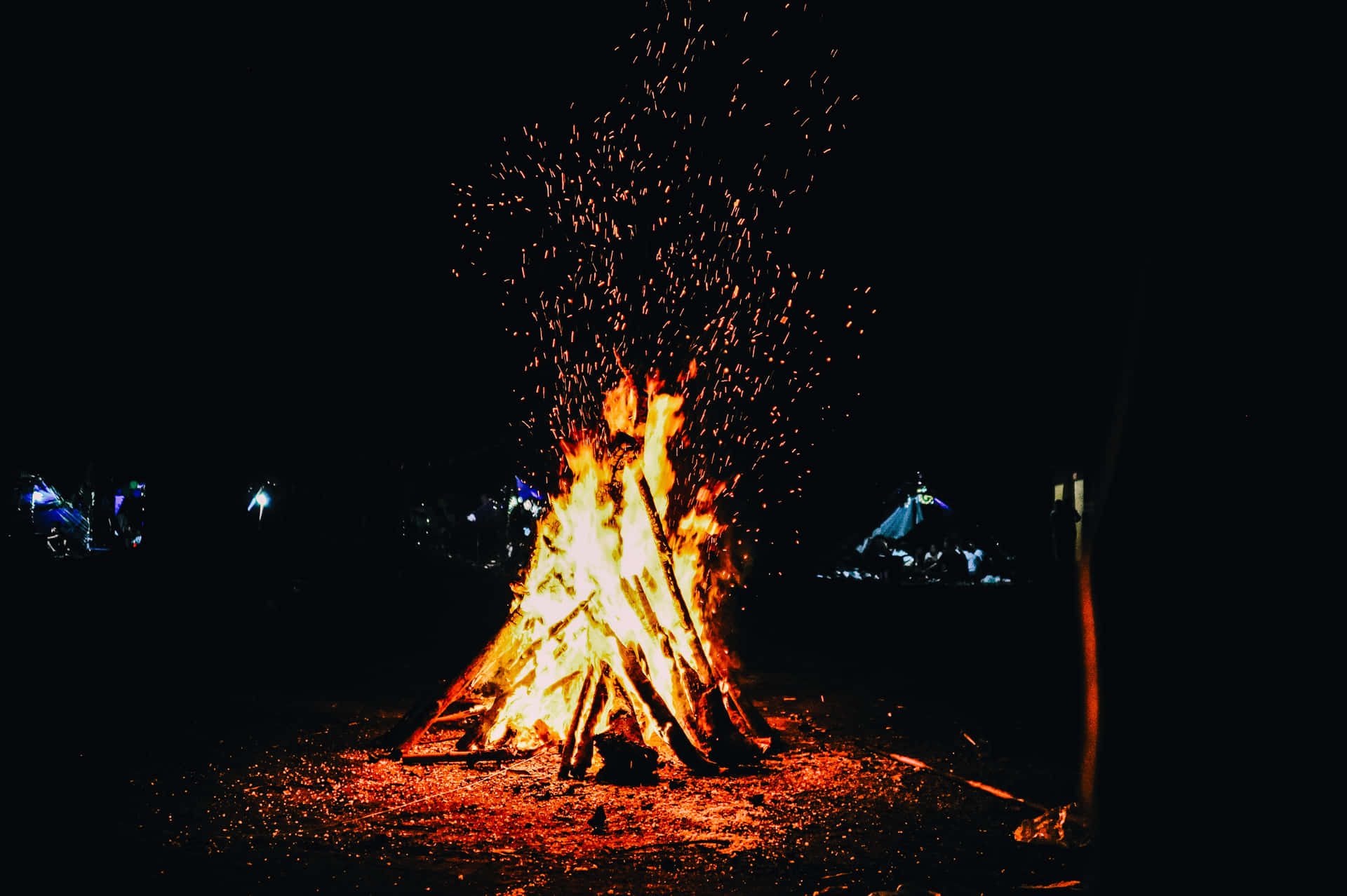 Enjoying a cozy evening by the warm bonfire