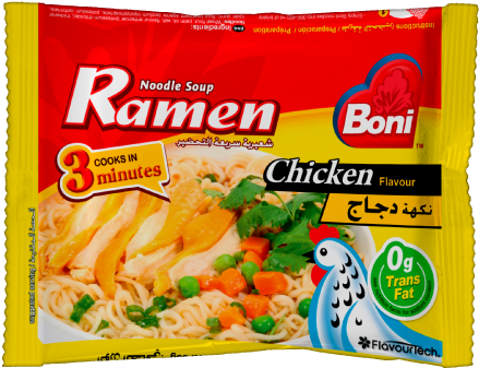 Boni Chicken Flavour Ramen Noodle Soup Package PNG
