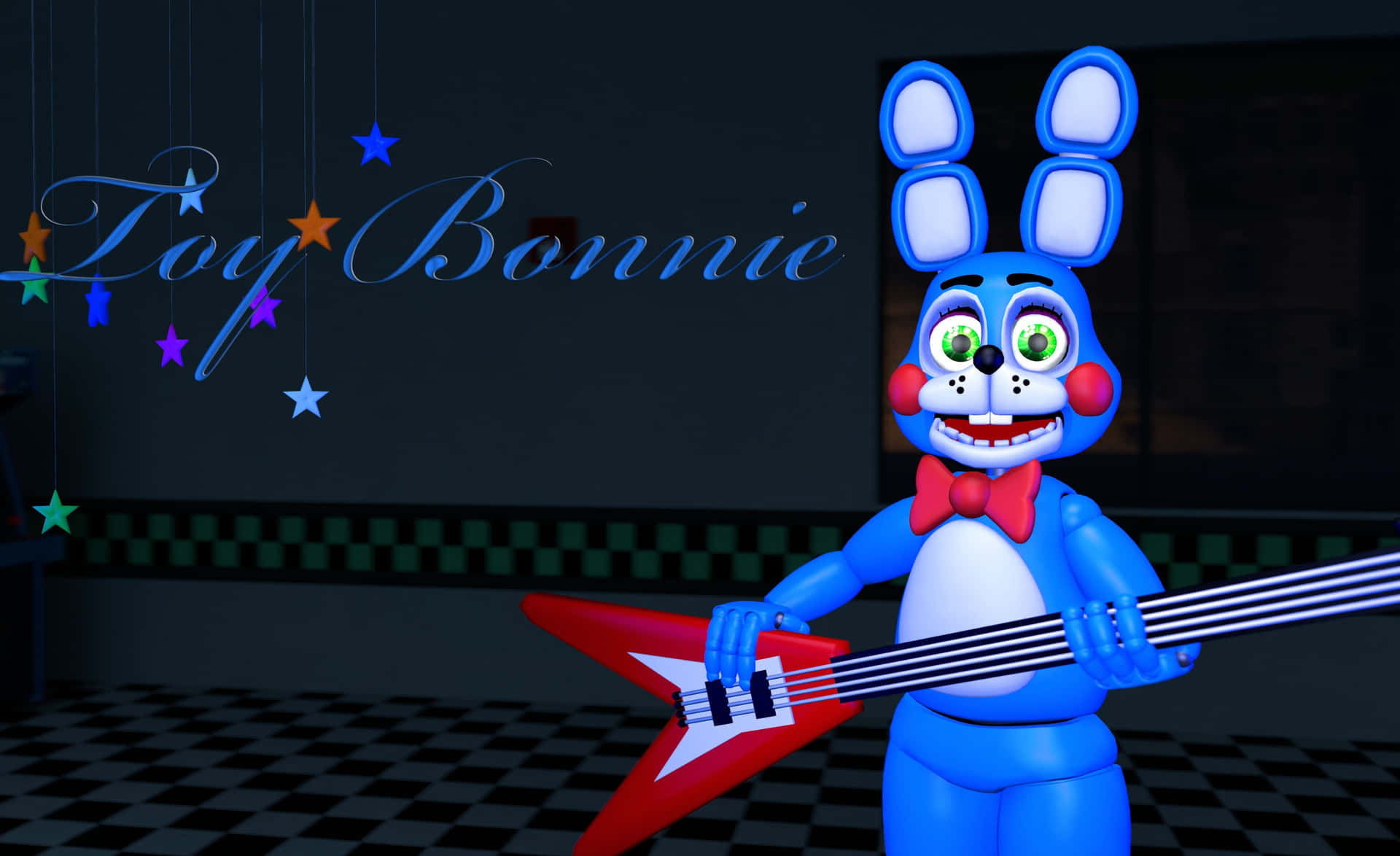 Charming Bonnie the Bunny posing on stage Wallpaper