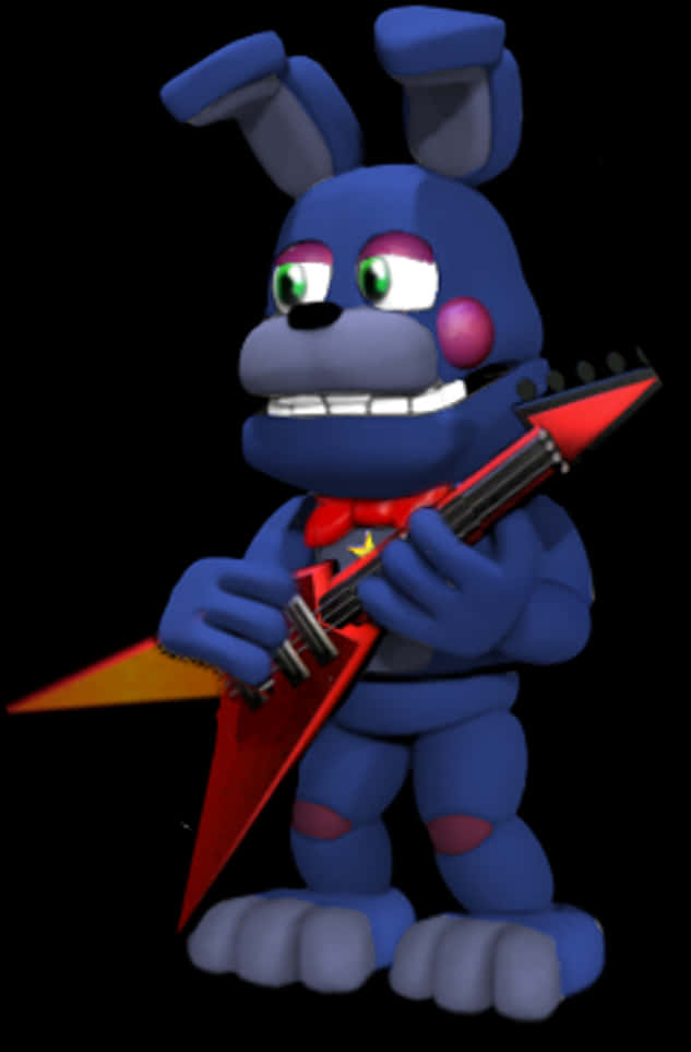 Bonnie_with_ Guitar_ F N A F_ Render PNG