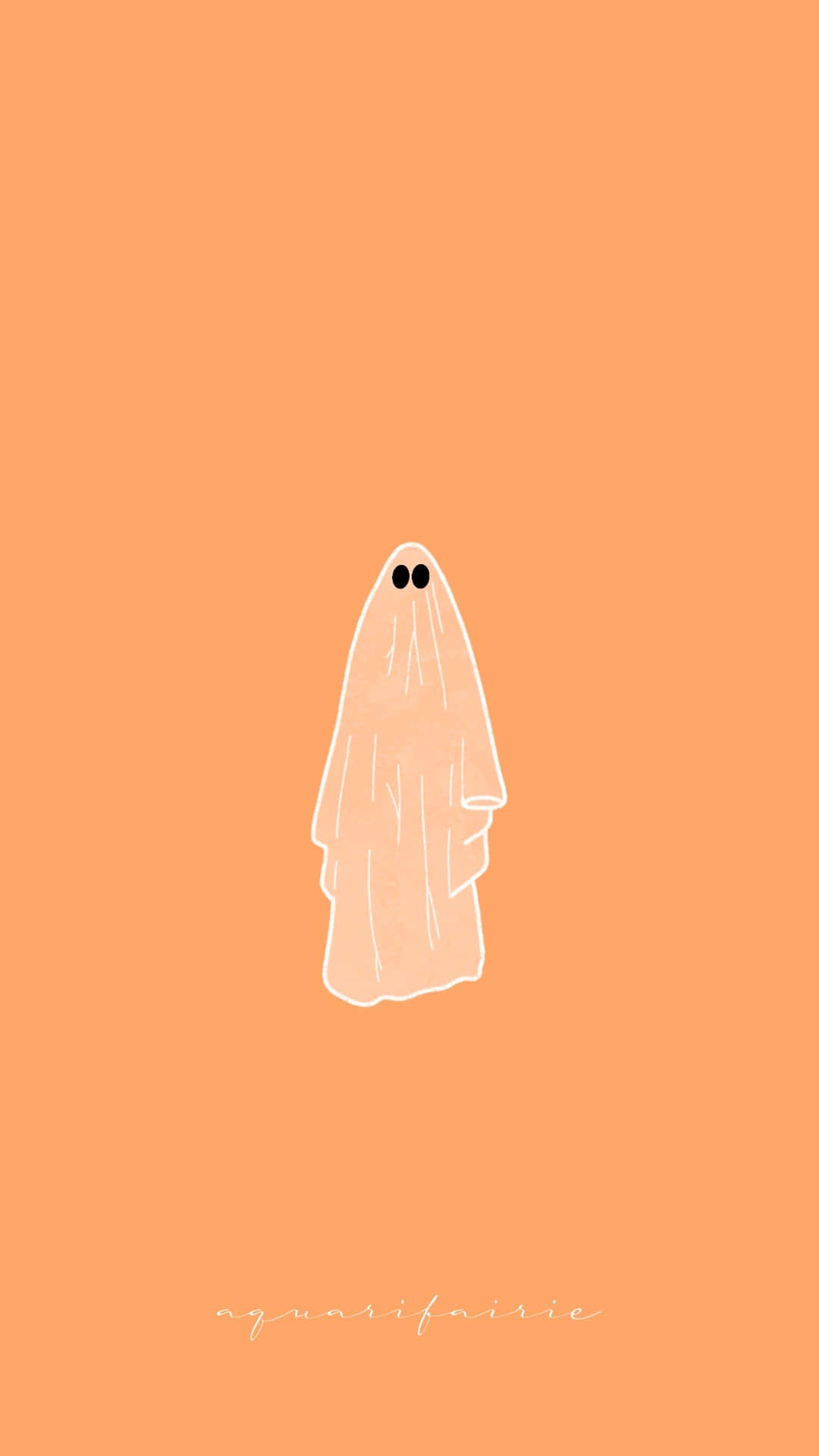 A Ghost On An Orange Background Wallpaper