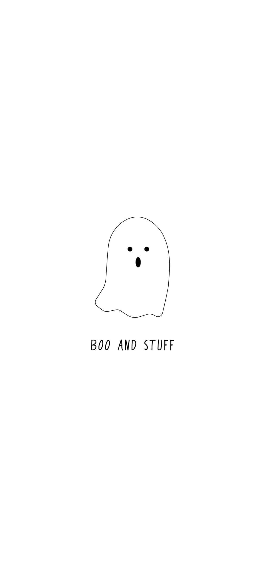 Boo And Stuff On White Background Wallpaper