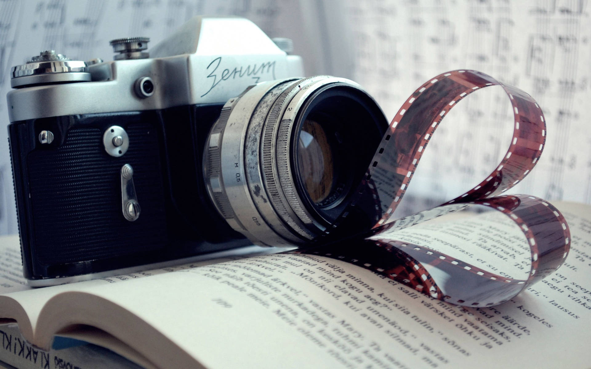 Book And Film Camera Wallpaper