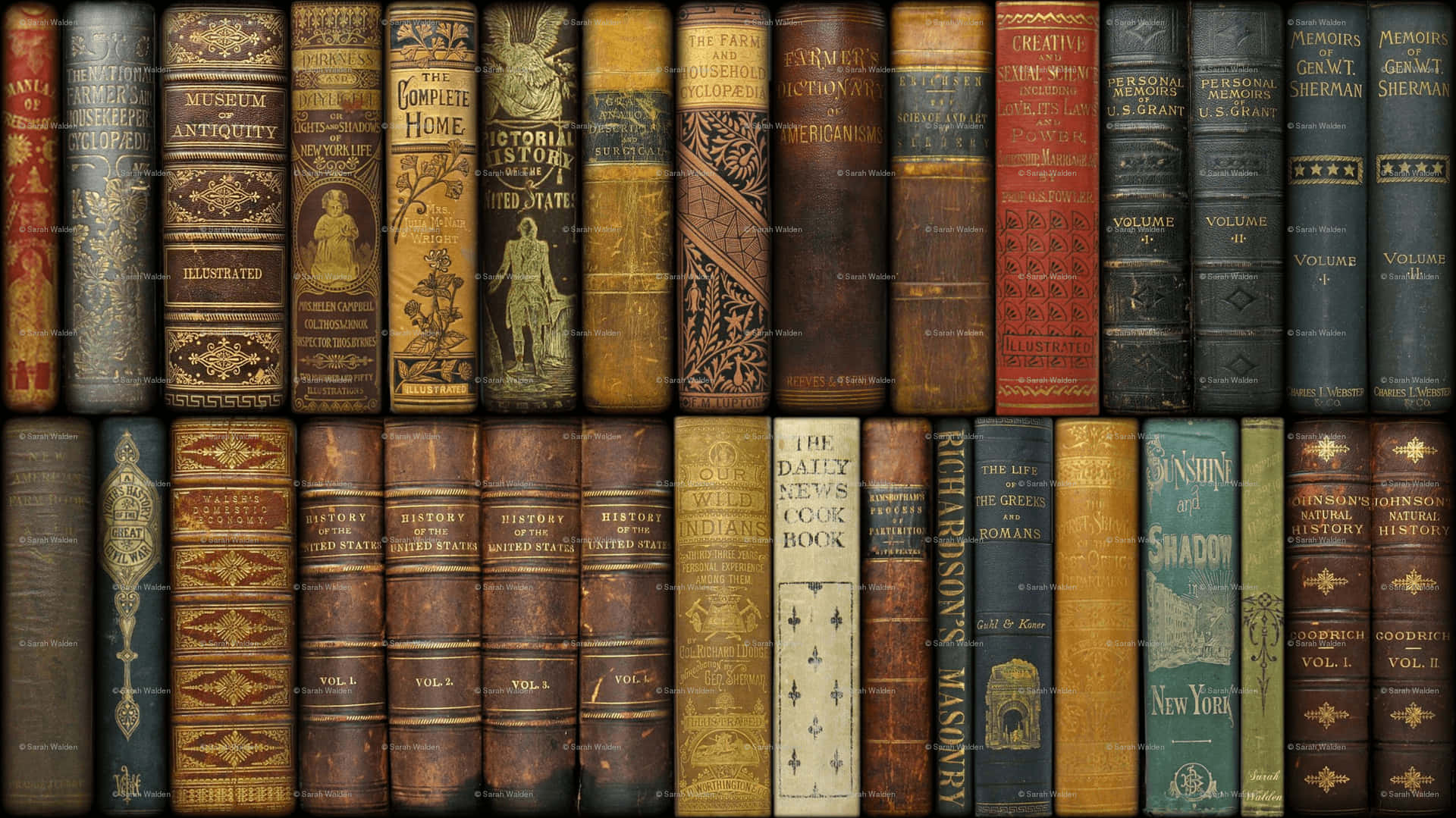 Umacoleção De Livros Antigos Em Diversos Estilos
