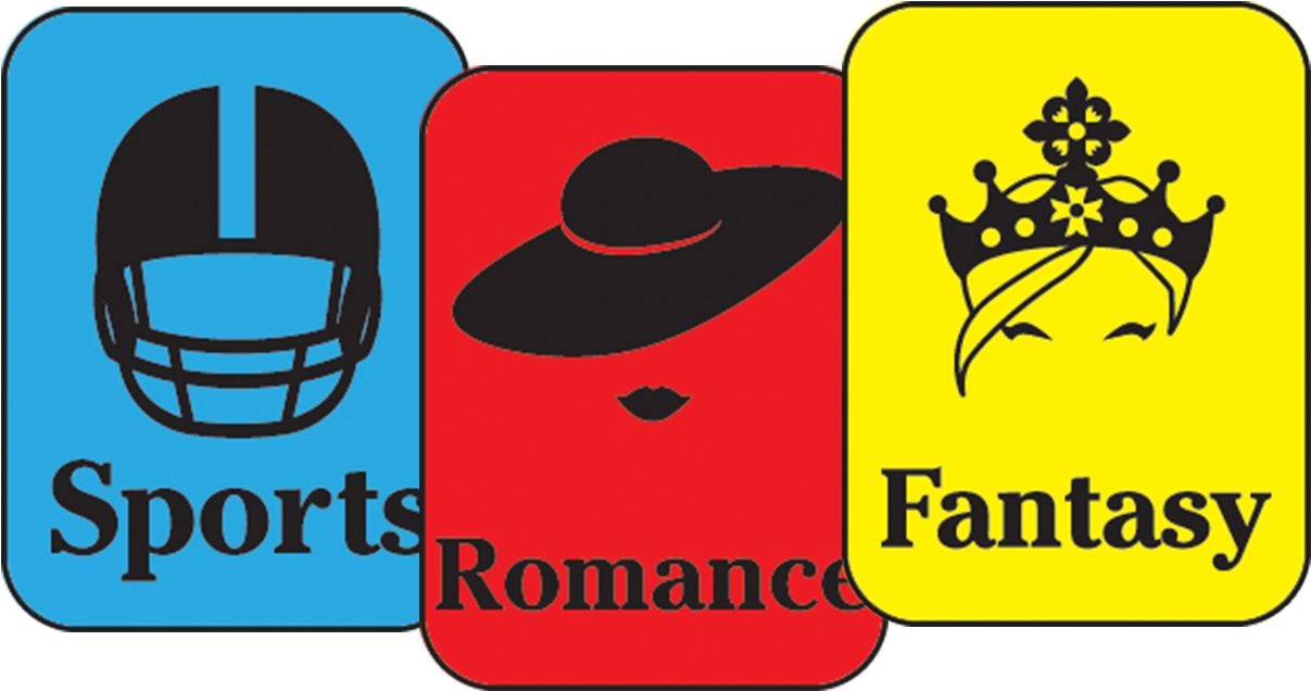 Book Genre Icons Sports Romance Fantasy PNG