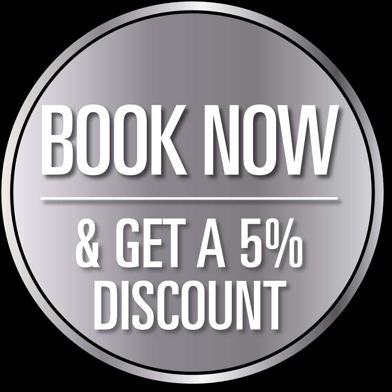 Book Now5 Percent Discount Promotion PNG