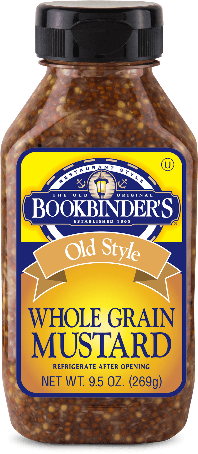 Bookbinders Old Style Whole Grain Mustard Bottle PNG