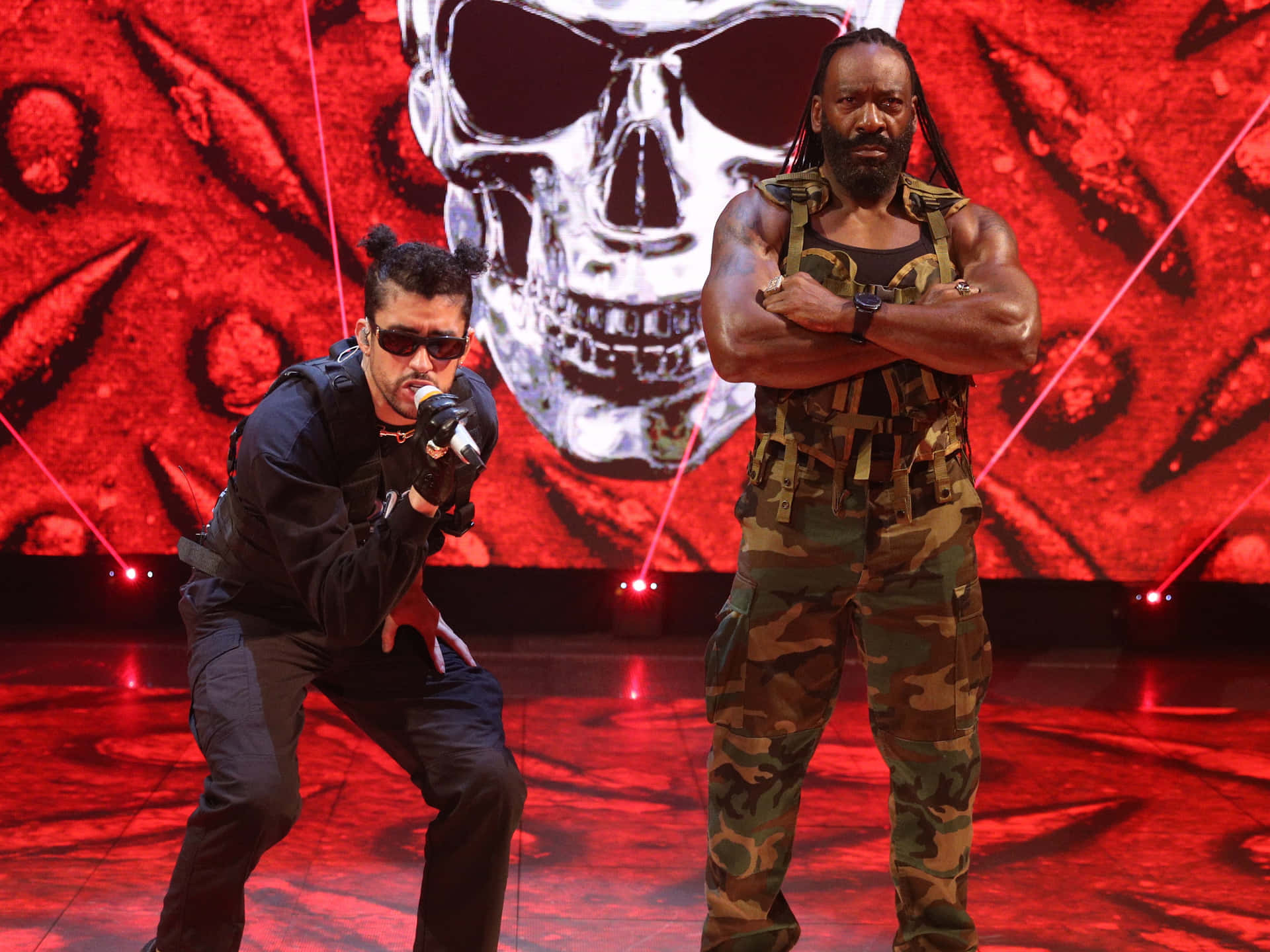 Booker T Performs With Bad Bunny In WWE Wallpaper