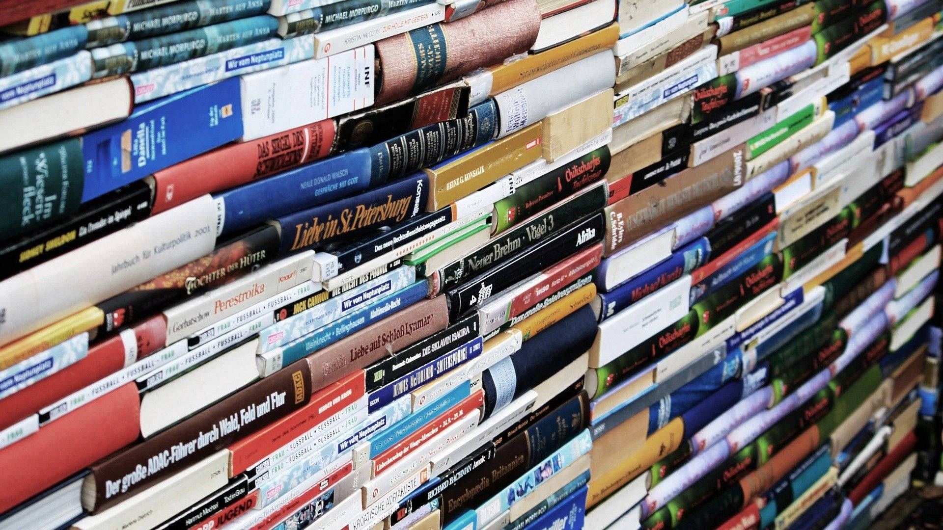 Books Acting as Shelves Wallpaper