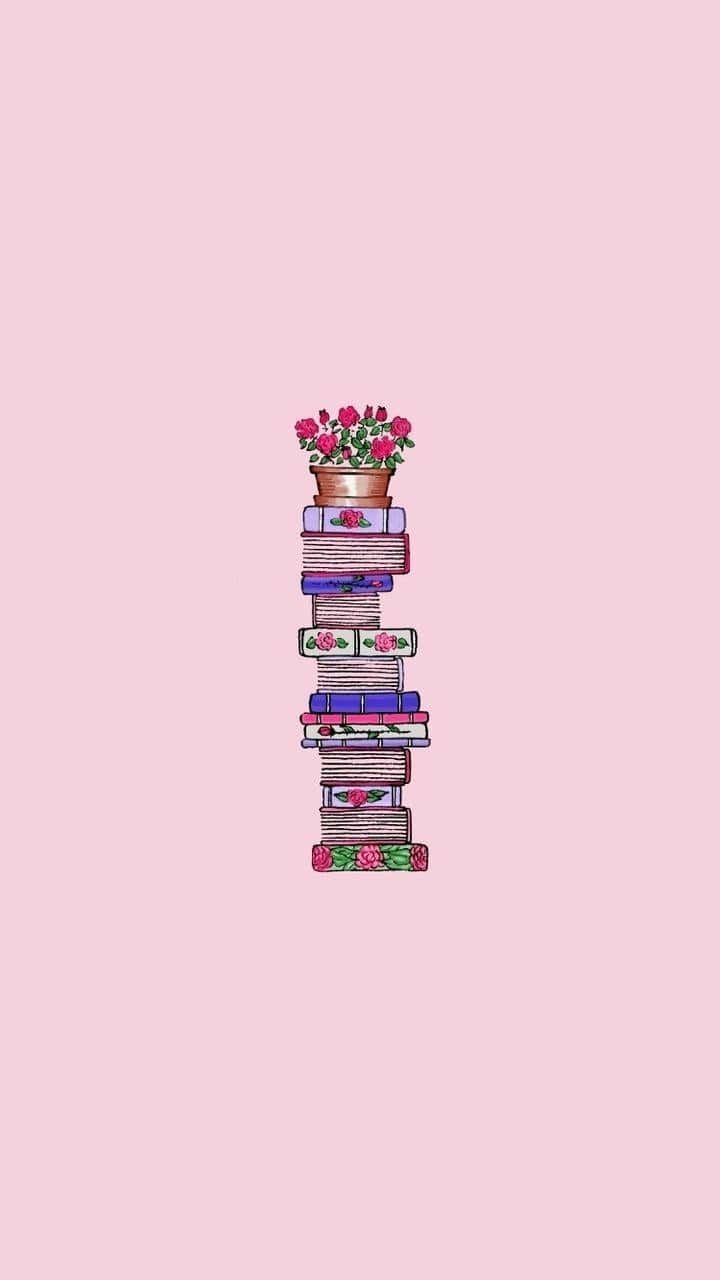 Books Iphone Pink Wallpaper