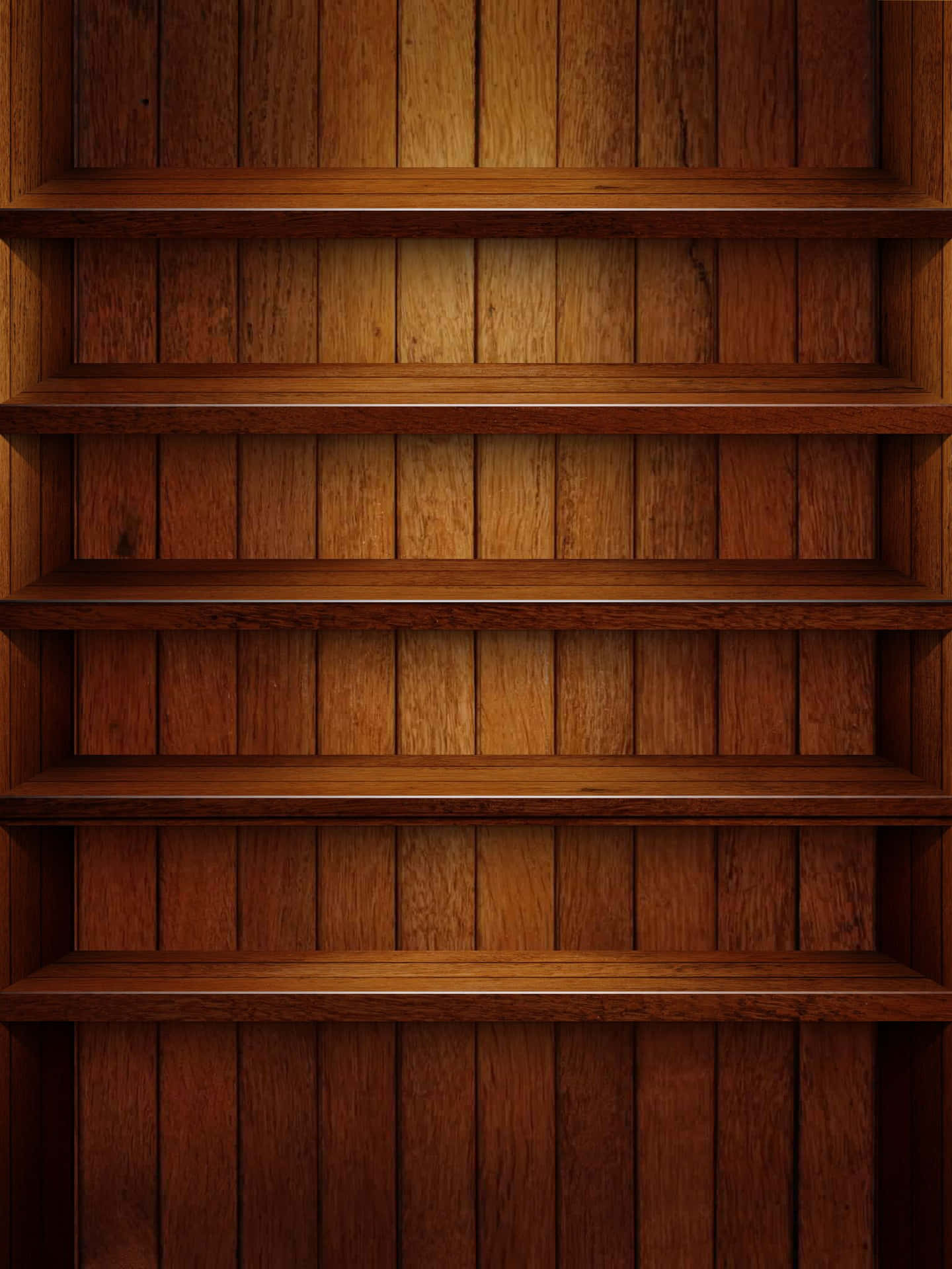 Wooden Empty Bookshelf Background For Desktop Computer Background
