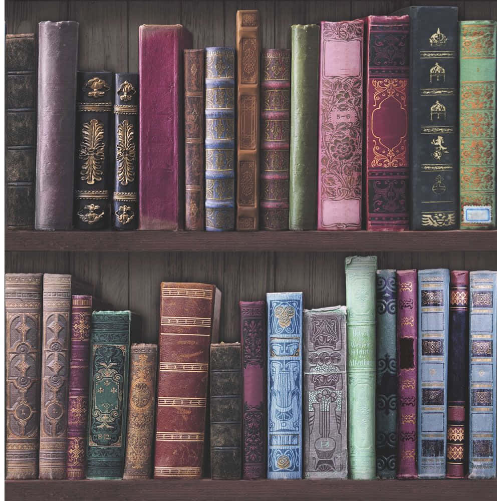 Amazing Library Wooden Bookshelf Background For Desktop Background