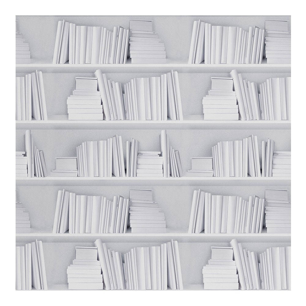 Bookshelf White Books Wallpaper