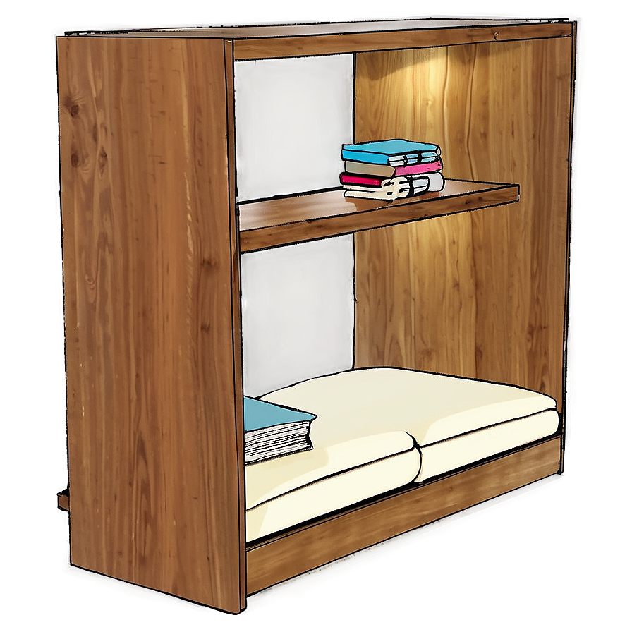 Bookshelf With Reading Nook Png 05242024 PNG