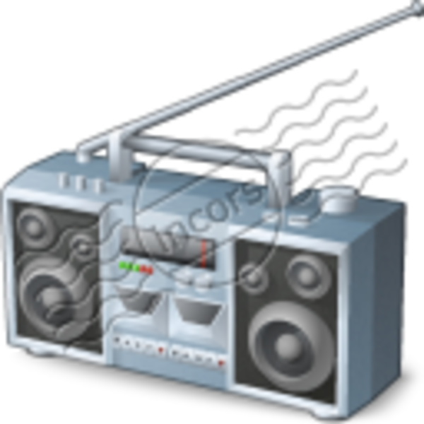 Boombox Sound Waves Illustration PNG