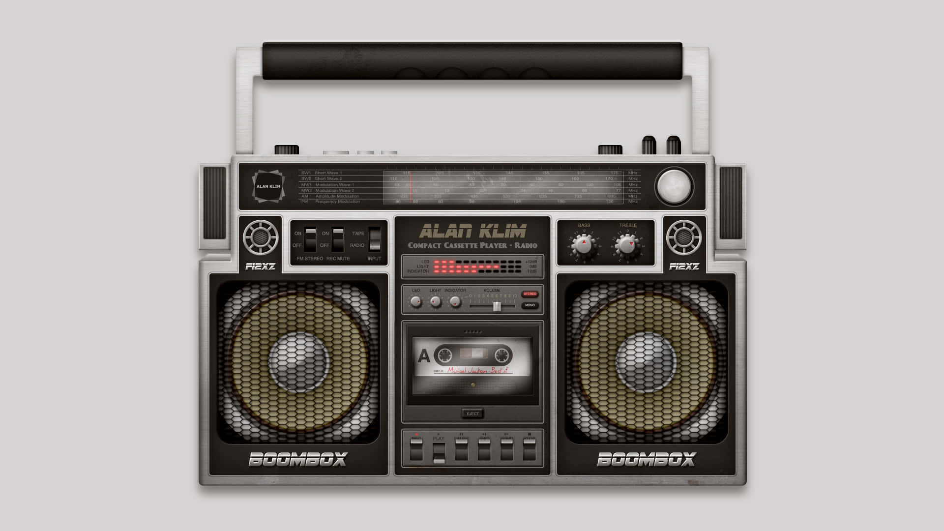 Graphic Old School Portable Boombox Wallpaper