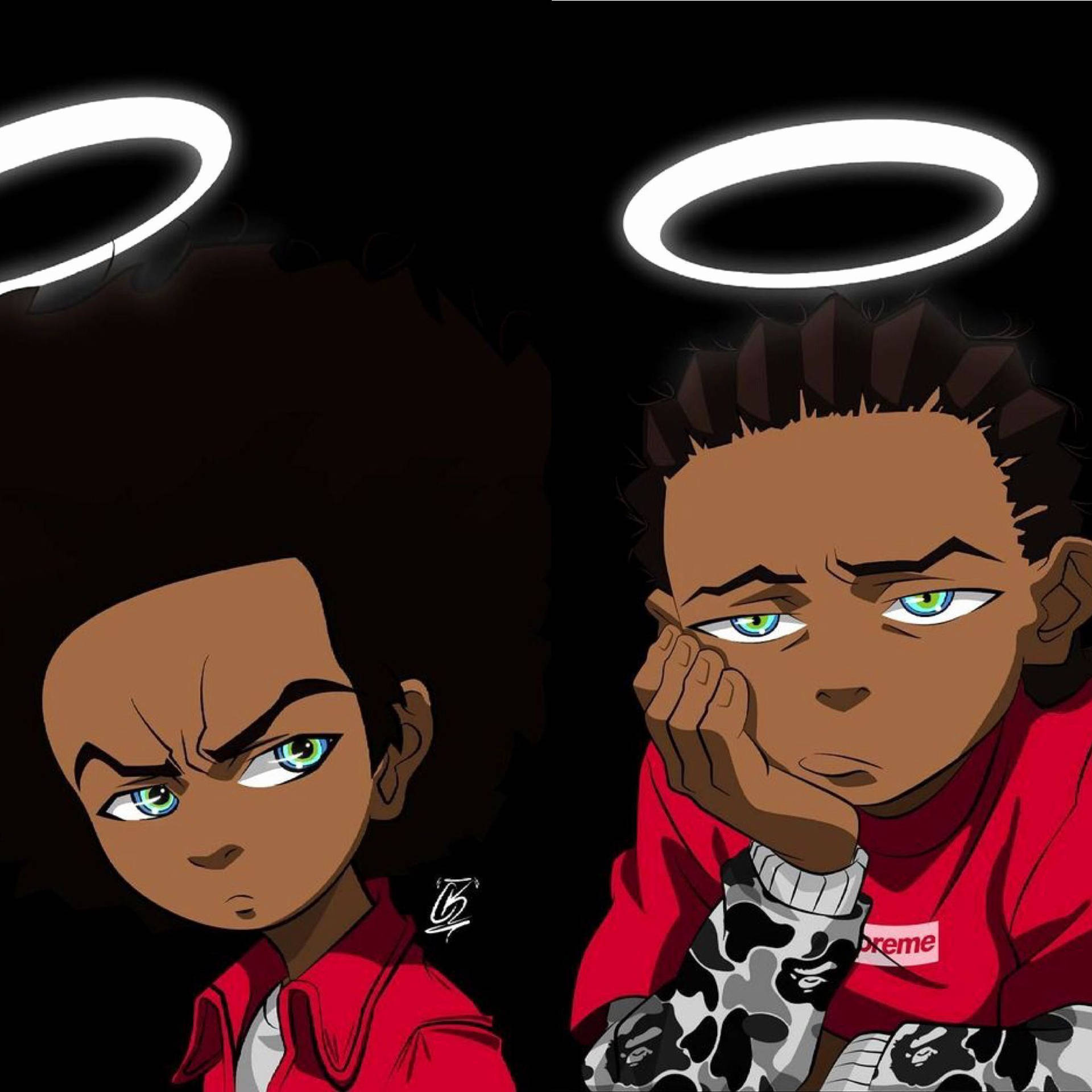Boondocks Brothers With Halo Background