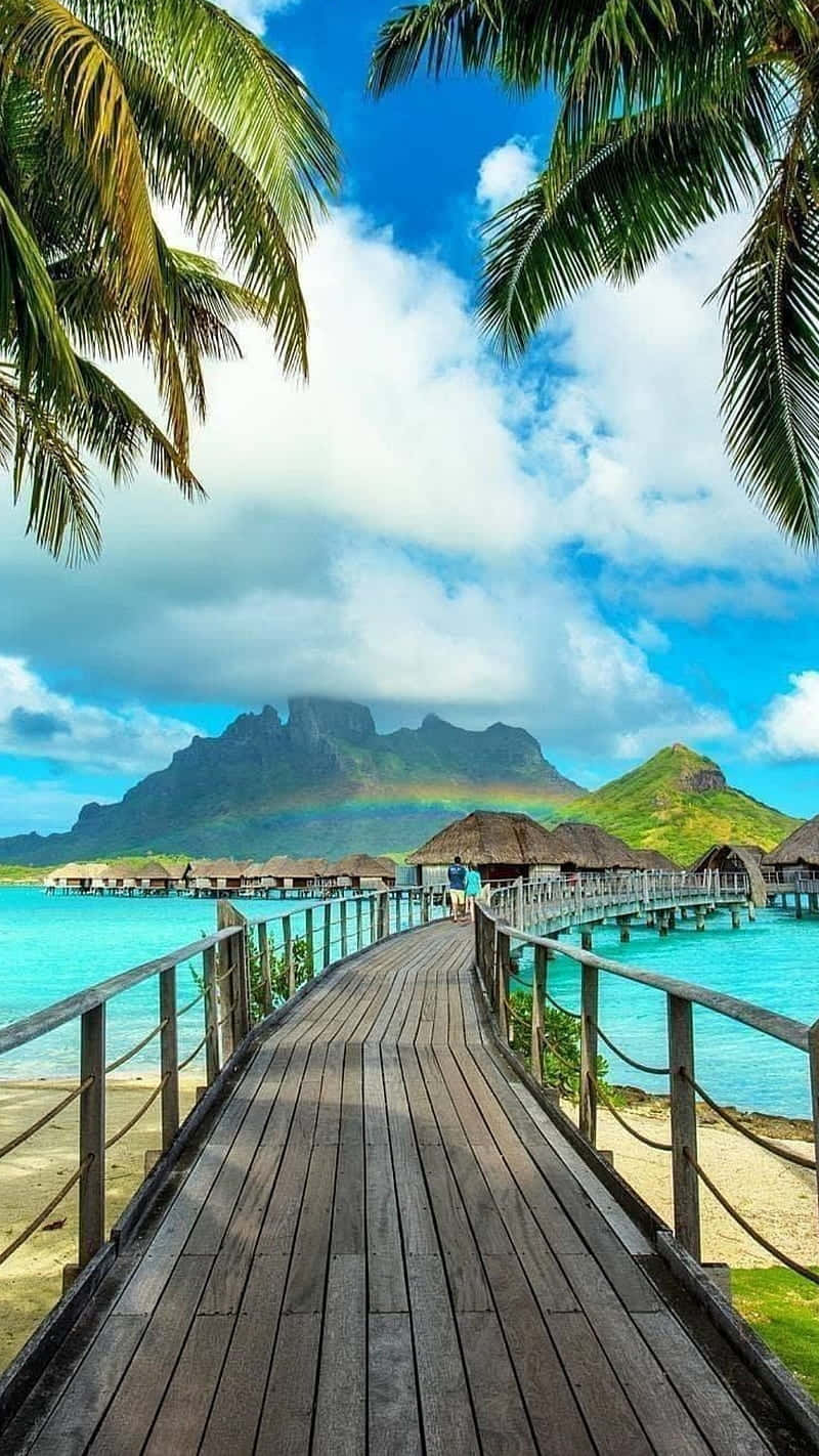 Låsop For Den Hemmelige Paradis Midt I Den Sydlige Stillehavet - Bora Bora! Wallpaper