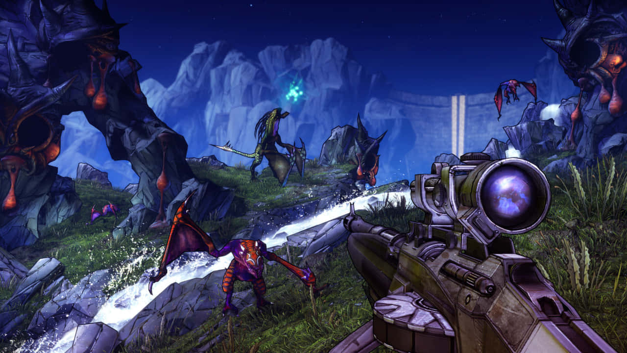 Borderlands2 Buitenaardse Natuur Ontmoeting Achtergrond