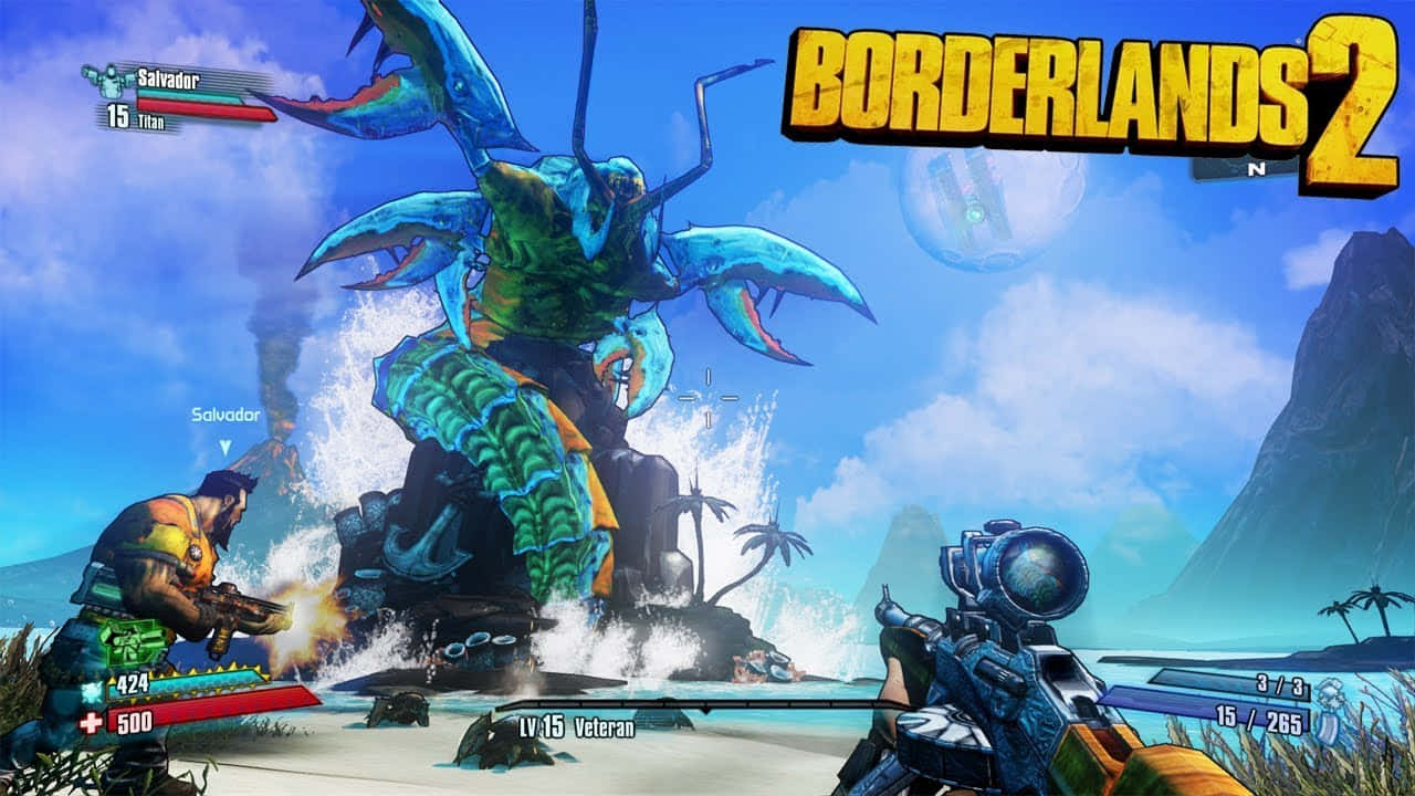 Borderlands2_ Gevecht_ Scène Achtergrond