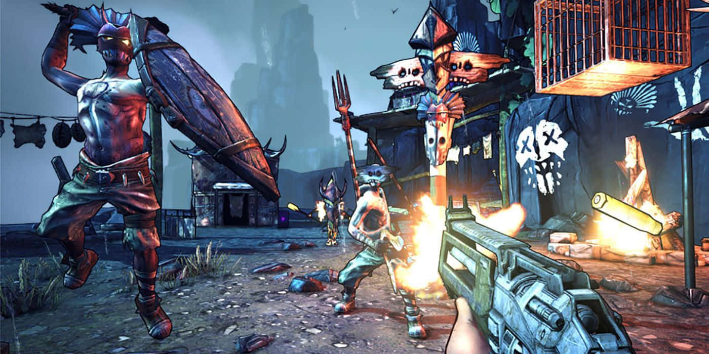 Borderlands2 Gevechtsscène Achtergrond