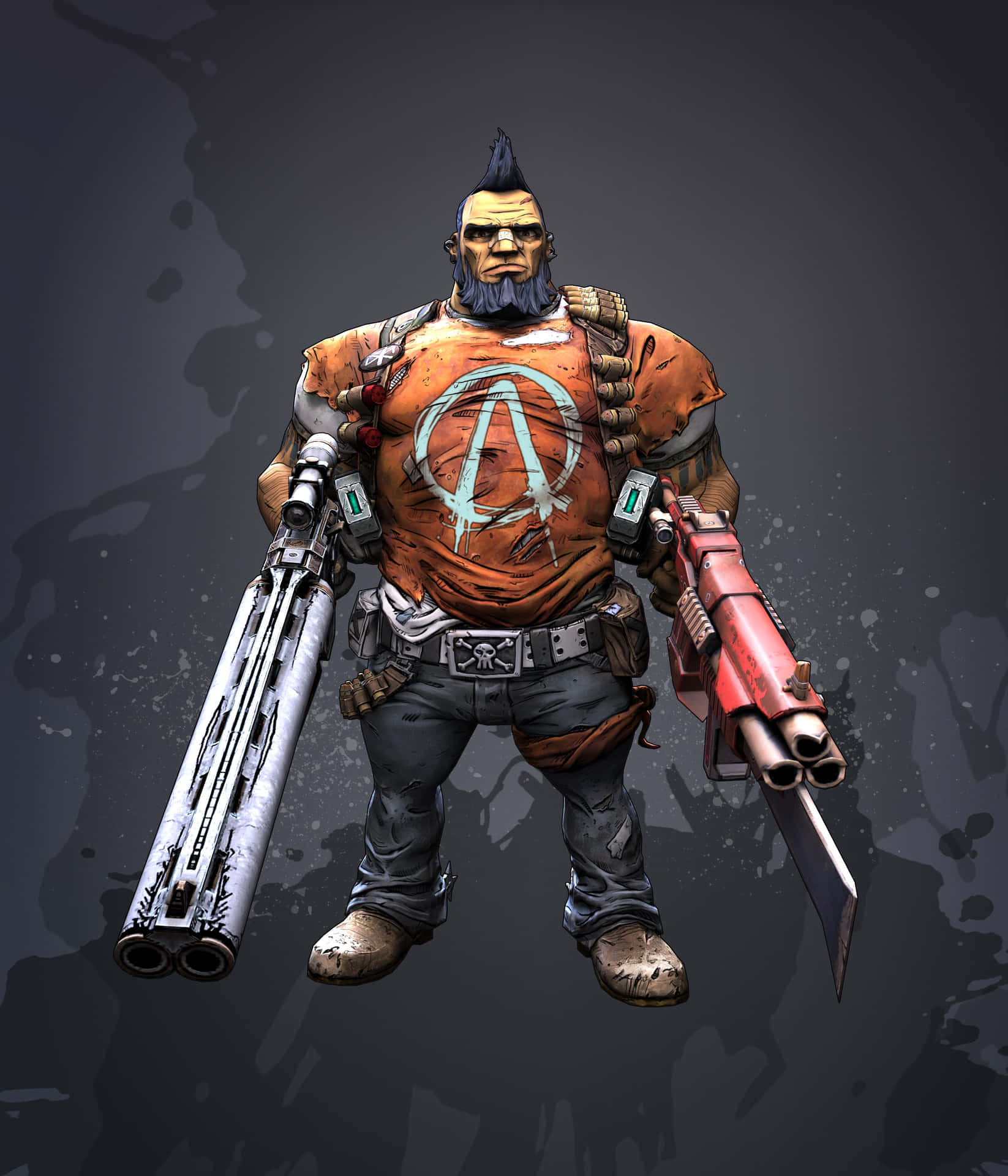 Borderlands2 Personage Axton Met Wapens Achtergrond