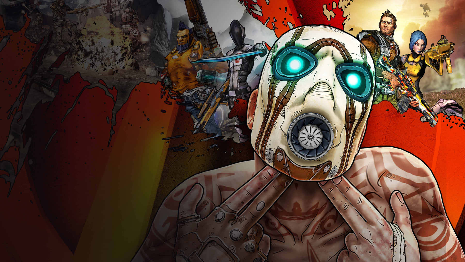 Karakter Borderlands2 Dan Topeng Psycho Wallpaper