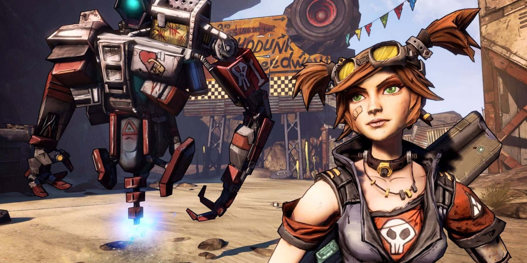 Borderlands2 Gaige En Deathtrap Achtergrond