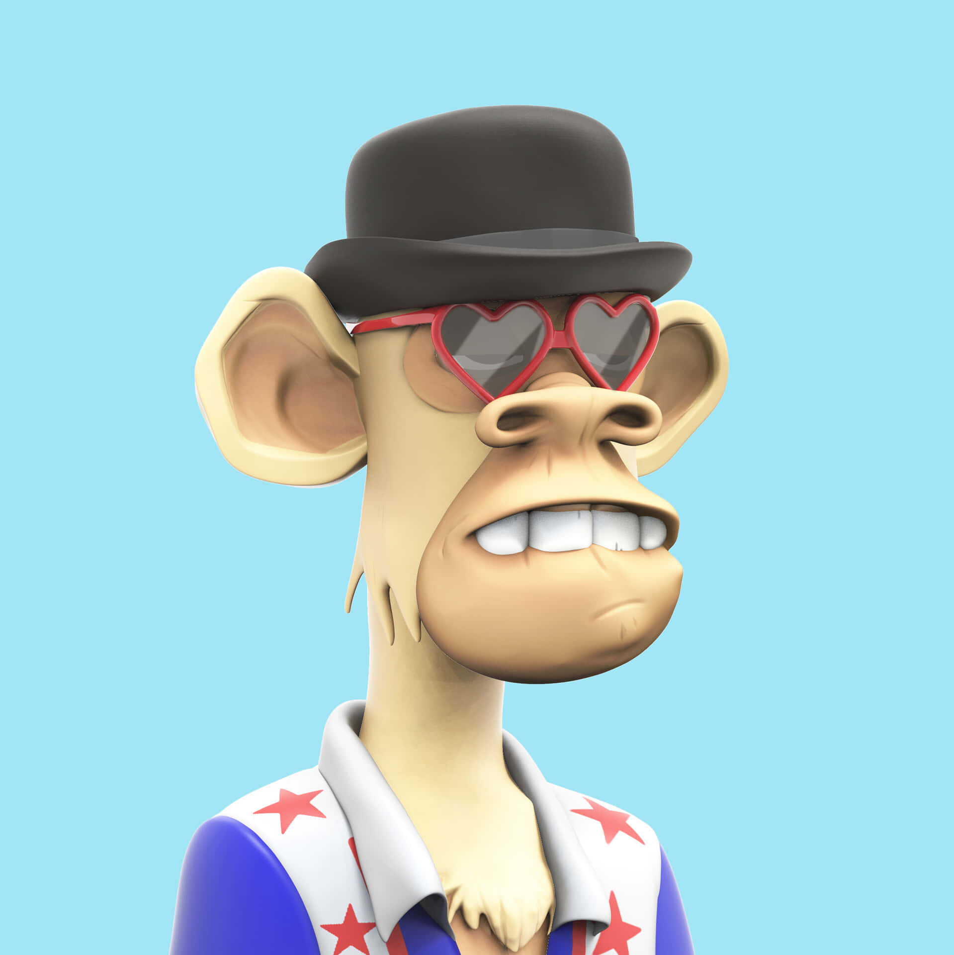 A Cartoon Monkey Wearing A Hat And Sunglasses Wallpaper