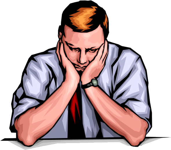 Bored Businessman Cartoon PNG