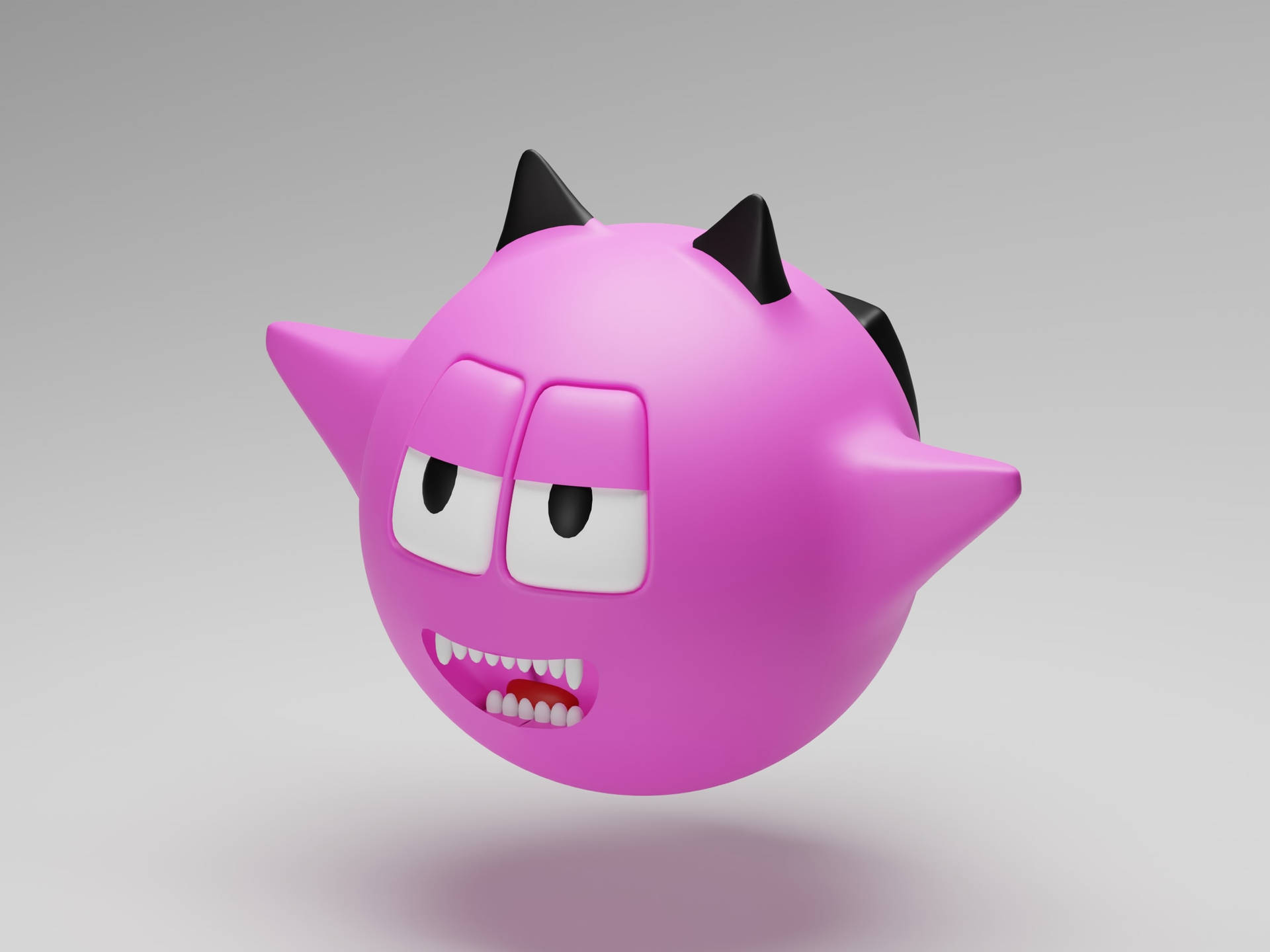 Desktop Animato Emoji 3d Rosa Annoiato Sfondo