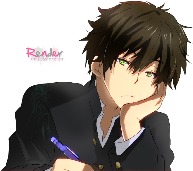 Bored Student Anime Character PNG