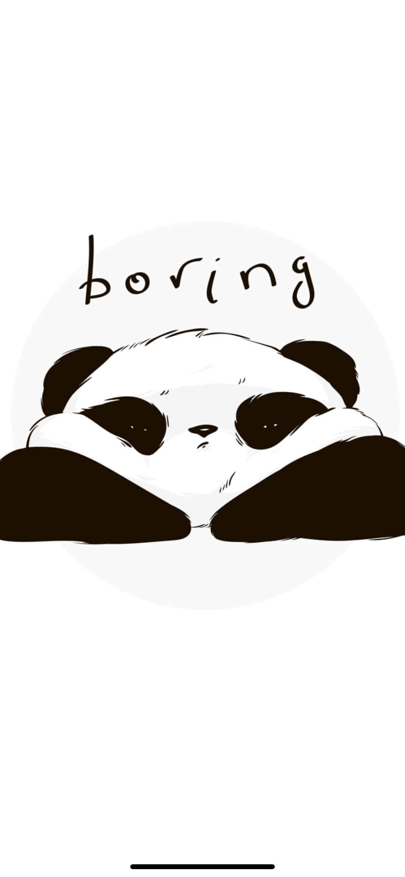 En pandabjørn med ordene kedelig på det. Wallpaper