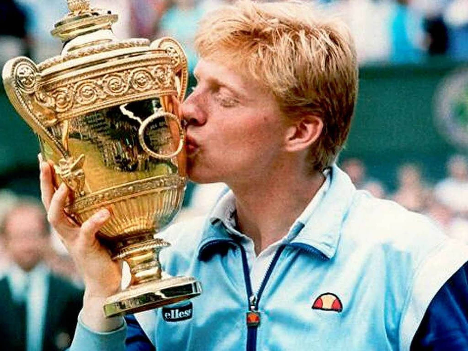 Boris Becker Kissing A Trophy Wallpaper