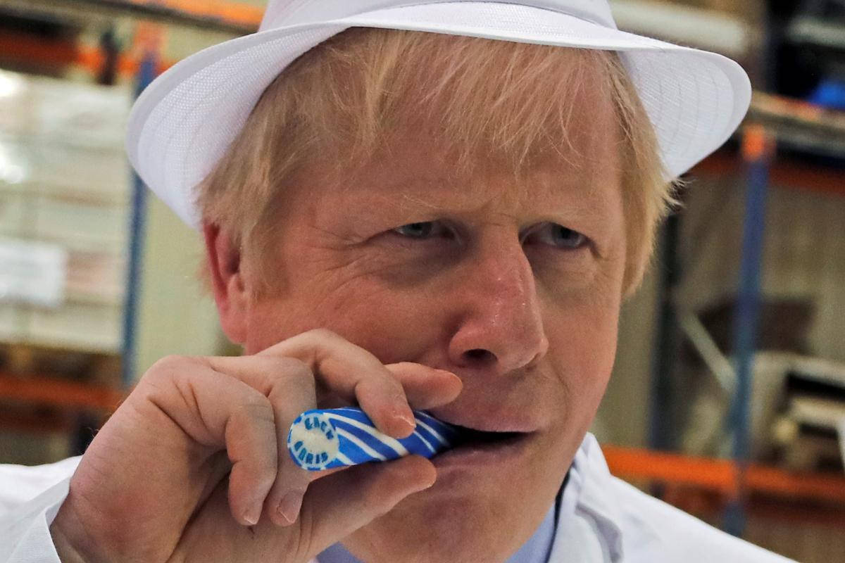 Boris Johnson With A Candy Cane Wallpaper