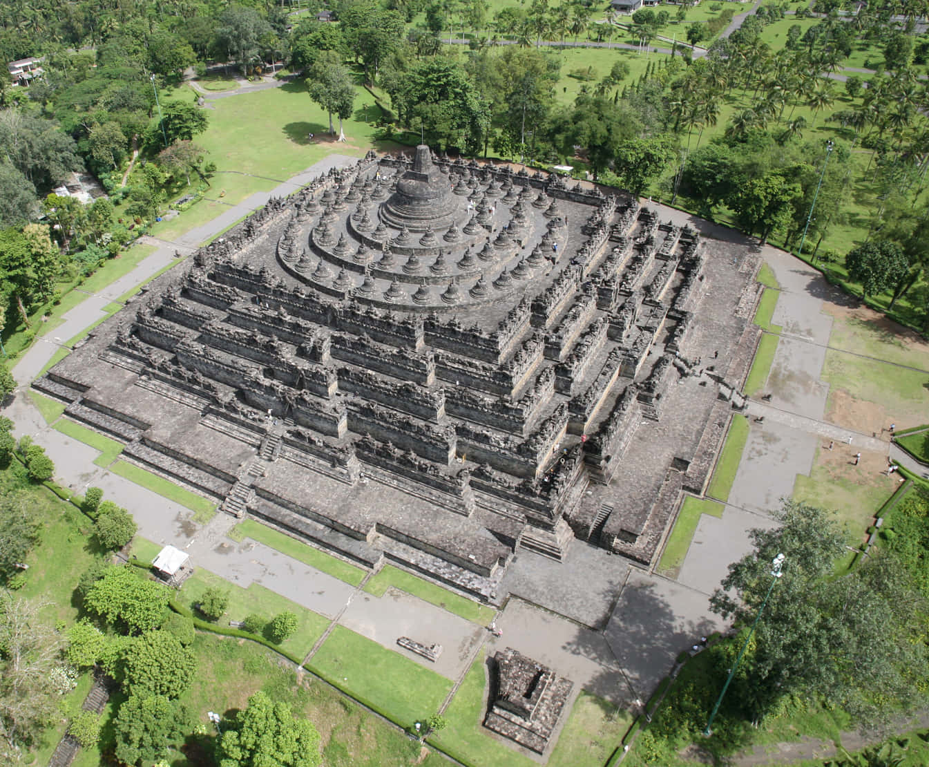 Vistaaerea Del Tempio Di Borobudur Sfondo