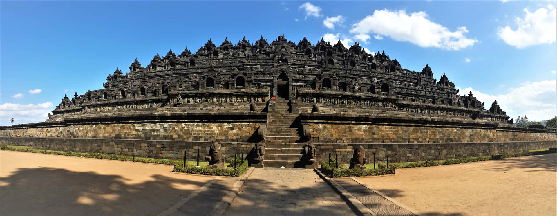 Tempiodi Borobudur Pianure Marroni Sfondo
