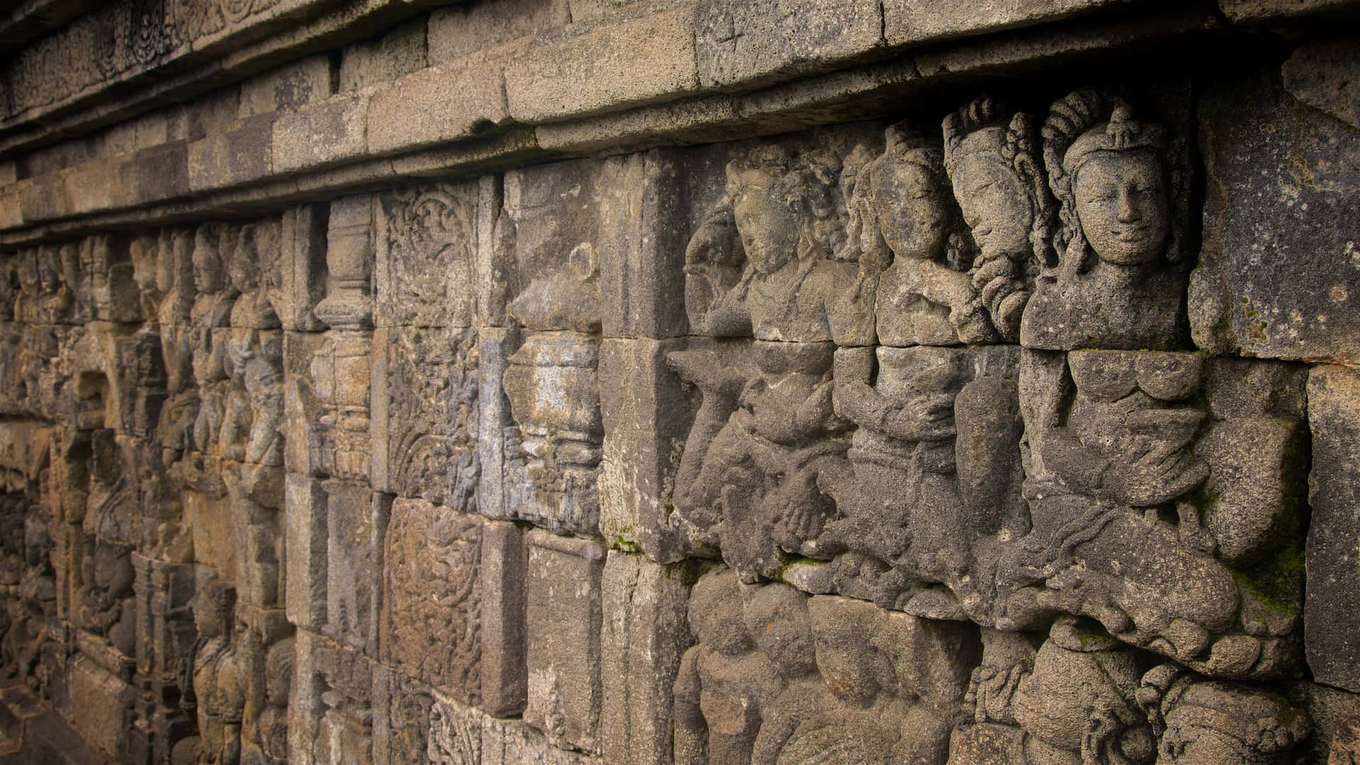 Templode Borobudur Esculturas Marrones Fondo de pantalla