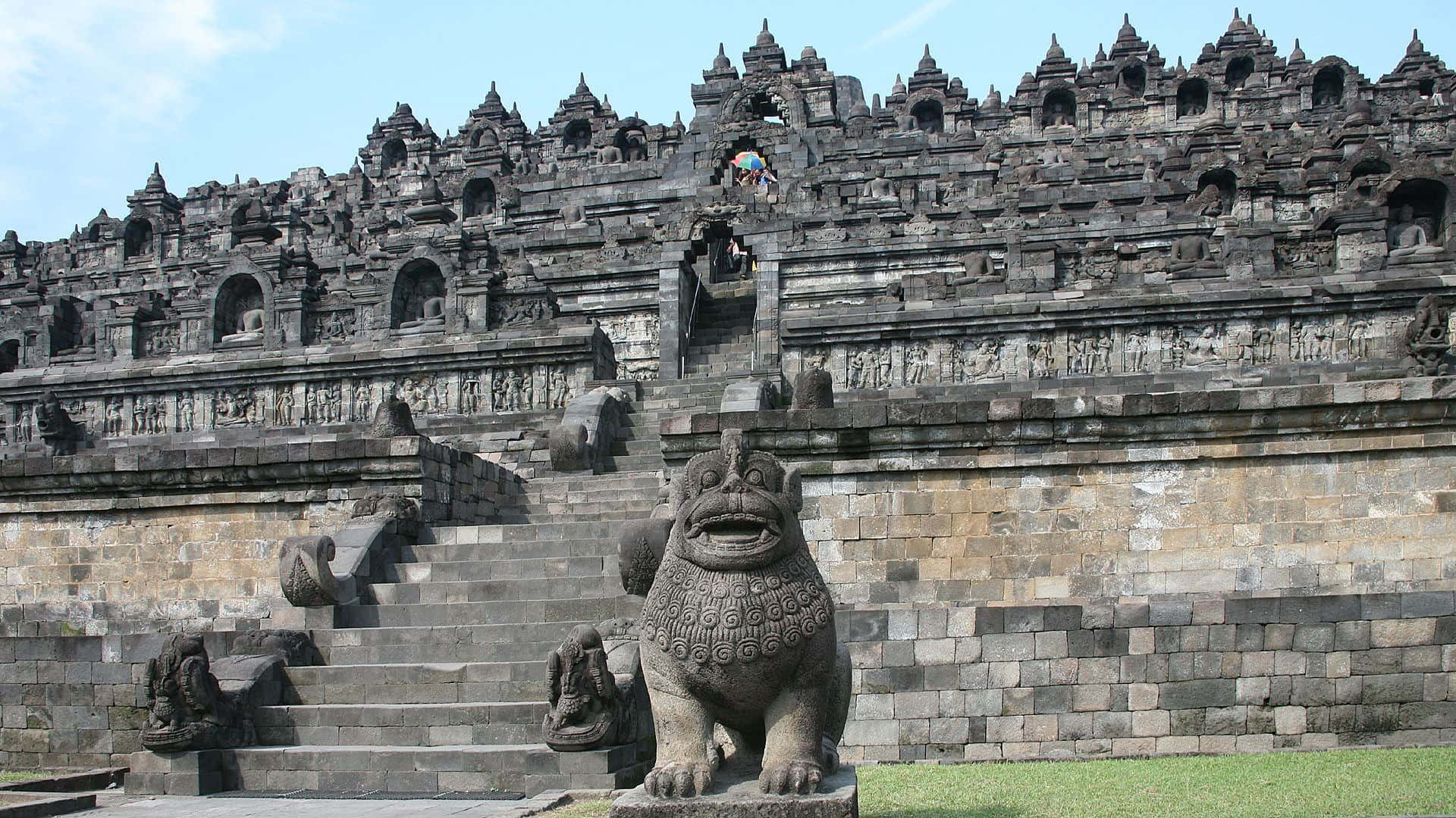 Borobudur Temple On Top Of The Mountain Wallpaper