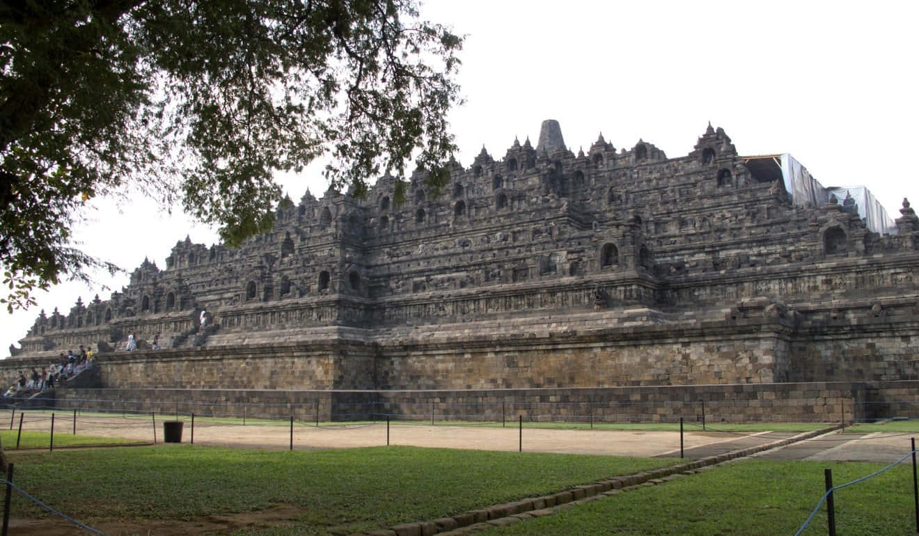 Borobudur Temple With Bright Sky Wallpaper
